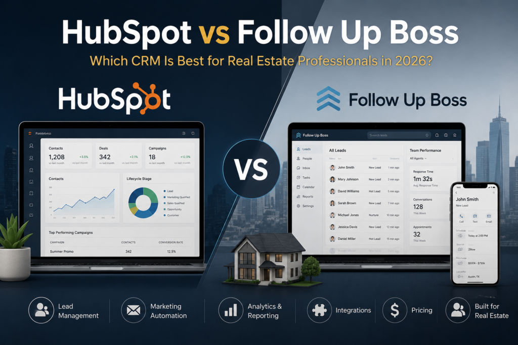 HubSpot vs Follow Up Boss pricing comparison for US real estate teams